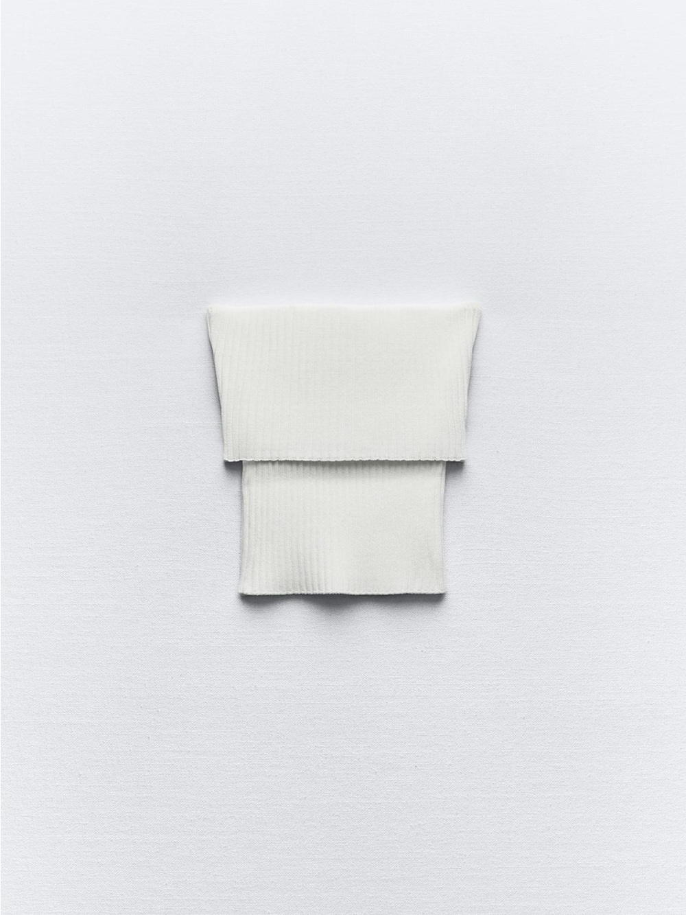 Zara White Ribbed Crop Top